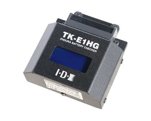 The TK-E1HG is a portable V-Mount battery checker for battery deterioration measurement with 3 modes of digital data accessing