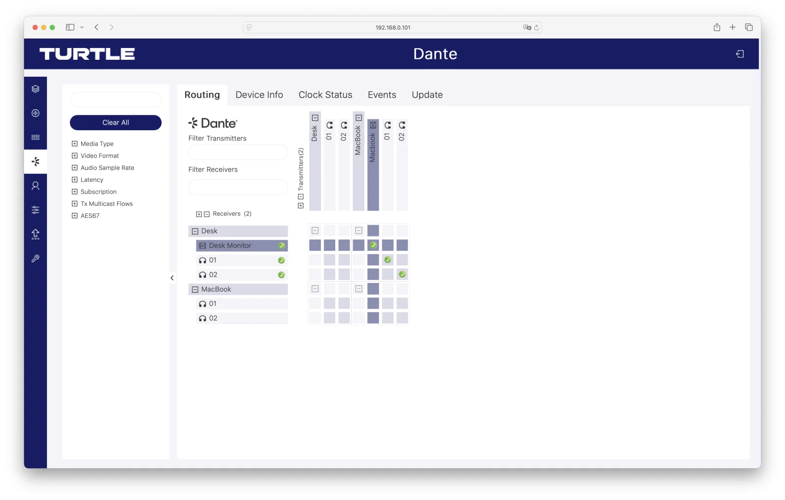 Turtle AV Chazy Control - Interface - Routing