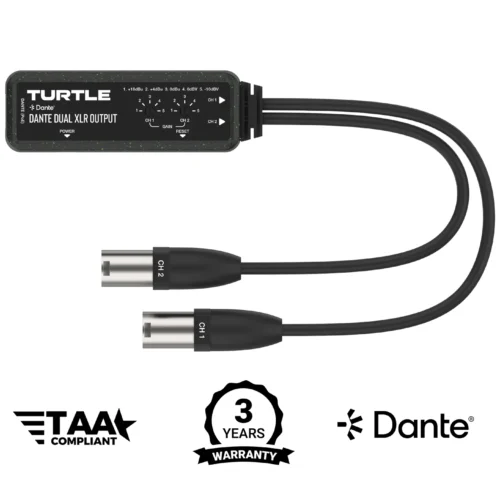 Turtle AV Dante Adapter - 2Ch Analog XLR Output