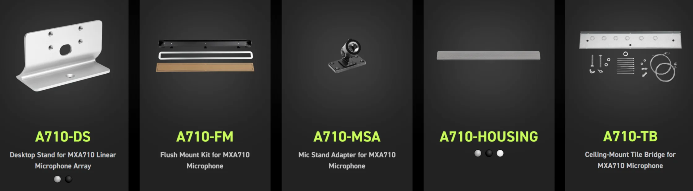Shure MXA710 Linear Array Microphone - Optional Accessories