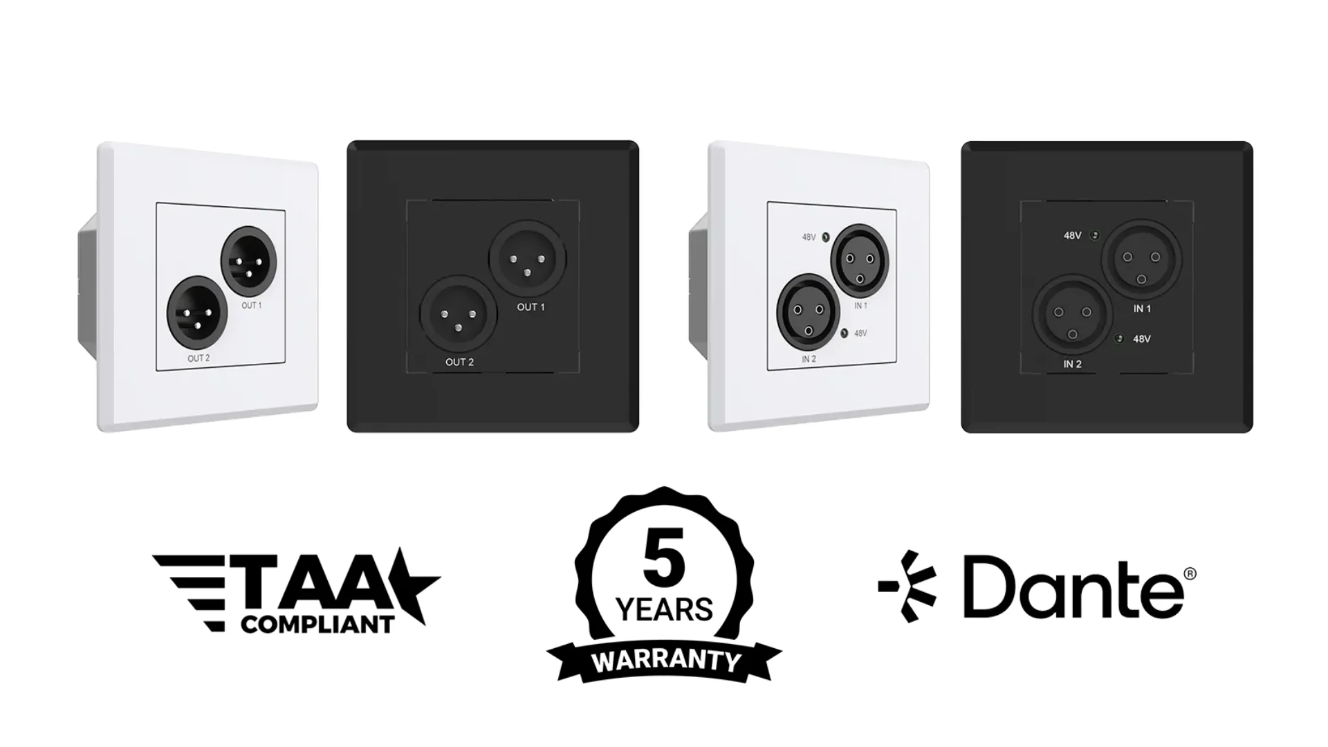Turtle AV Dante XLR Wallplate - EU