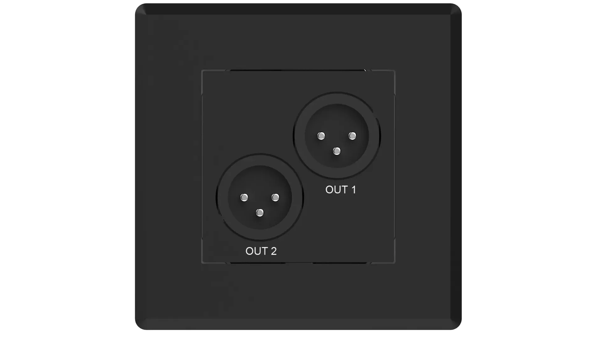 Turtle AV Dante XLR Wallplate - Output - Black - EU